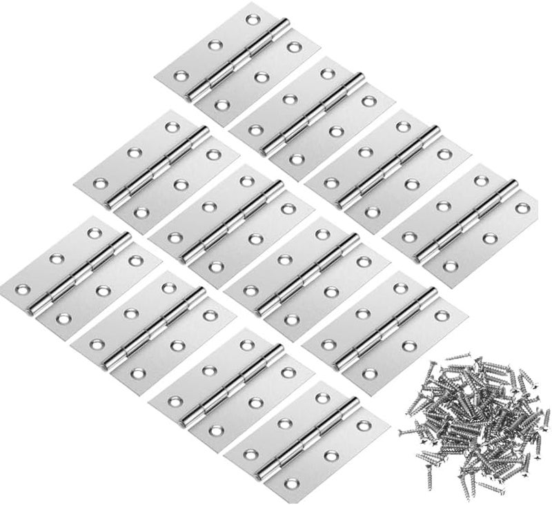 درافل مفصلات خزائن دورافيل المعدنية، مفصلات أبواب، مفصلات قابلة للطي للخزائن والنوافذ والأبواب مع براغي (عبوة من 12 قطعة، 4 بوصة) - Image 1